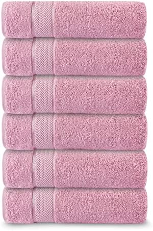 CRAFTBERRY- Bath Towels Set-100% Cotton- 2 Bath Towels, 2 Hand Towels & 2 Washcloths- Large, Quick Dry, Absorbent, Plush, Soft- Home, Hotel, Shower- 6 Piece Luxury Bathroom Towels - Sage Green / Olive