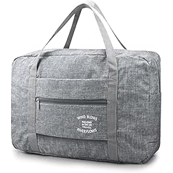 Bag Stone Maletas BAGZY Bolsa de Viaje Plegable Maleta Cabina Grande Bolsa de Hombro de Gimnasio Bolsa Deportiva Mano Maleta de Viaje Weekend Cabina de Equipaje Bolso Holdall Bolsa Fines de Semana (30L Gris)