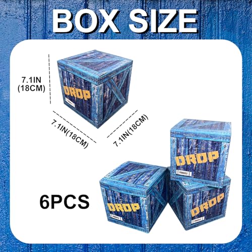 Image of 6 Pcs Video Game Drop Party Boxes Birthday Decorations, 7.5 Inch Video Game Centerpieces Drop Boxes for Boys Gamer Gaming Birthday Party Supplies Favors