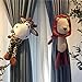 1 Pair Cartoon Tenda Fibbia Tieback Peluche Tenda Animale Fibbia Gancio per Bambini Bambino Nursery Room Window Decorations-Giraffa Leone Addormentato