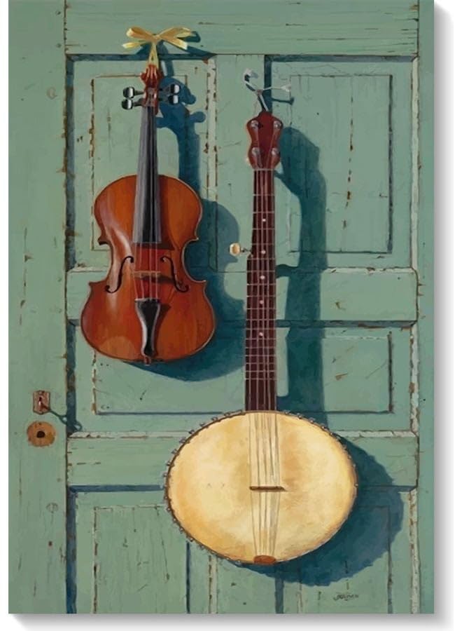 RYN Violin And Banjo Wall Art Multicolour 40X60Cm