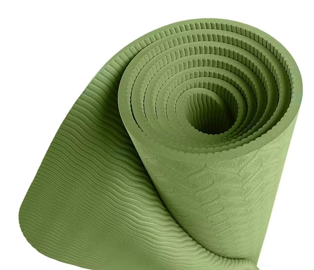 TPE Yoga Mat – Eco-Friendly, Biodegradable 6mm Thick Non-Slip Mat...