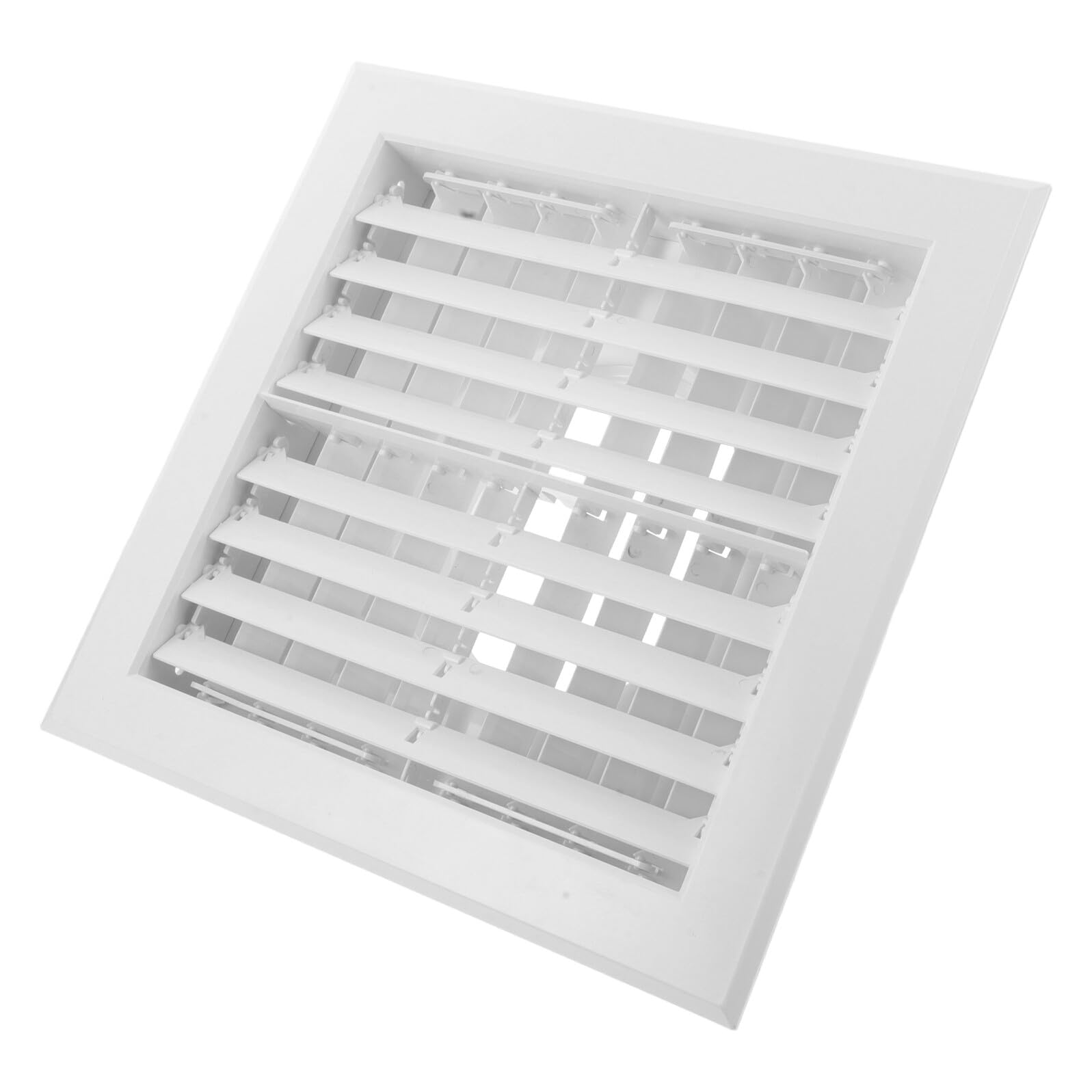 DOITOOL Griglia di Ventilazione Rotonda in Abs per Condizionatore D'aria Centrale, Bocchetta di Ventilazione Doppio Strato Alette Regolabili, Copertura Presa D'aria Quadrata-to-rotonda