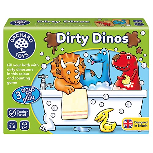 Image of Orchard Toys Dirty Dinos Counting Game for Kids | Colour & Counting Educational Board Game | Kids Learning Games | Teachers Tested Board Game | Number Learning Games | Age 3 to 6 Years
