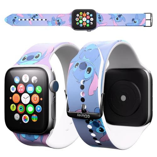 Disney Lilo et Stitch Bracelet en Tissu pour Apple Watch Série 9/8/7/6/5/4/3/2/1/SE 38 mm, 40 mm, 41 mm | Cadeaux Lilo et Stitch pour Femmes, et Tous les Fans...