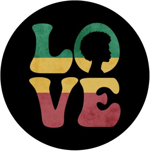 Miniatura 3 de Afro Black African Rasta Reggae Black History LOVE PopSockets PopGrip intercambiables
