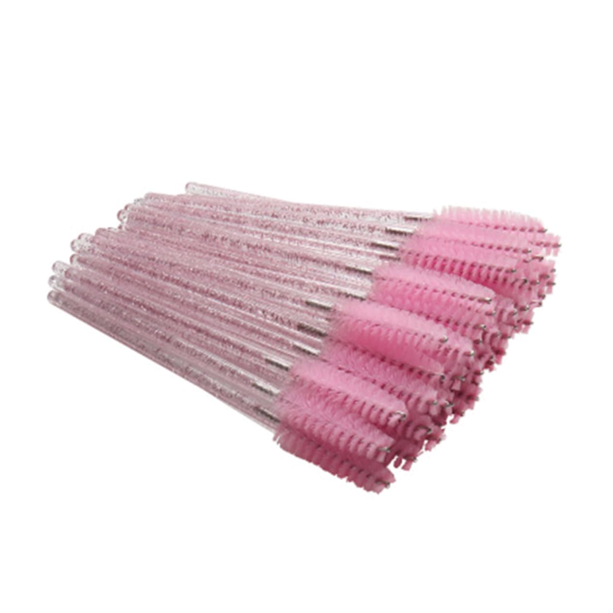 WRITWAA Professional Disposable Eyelash Mascara Wands 100pcs Lash Makeup Brushes Pink Set for Eyelash Separation Mascara Application