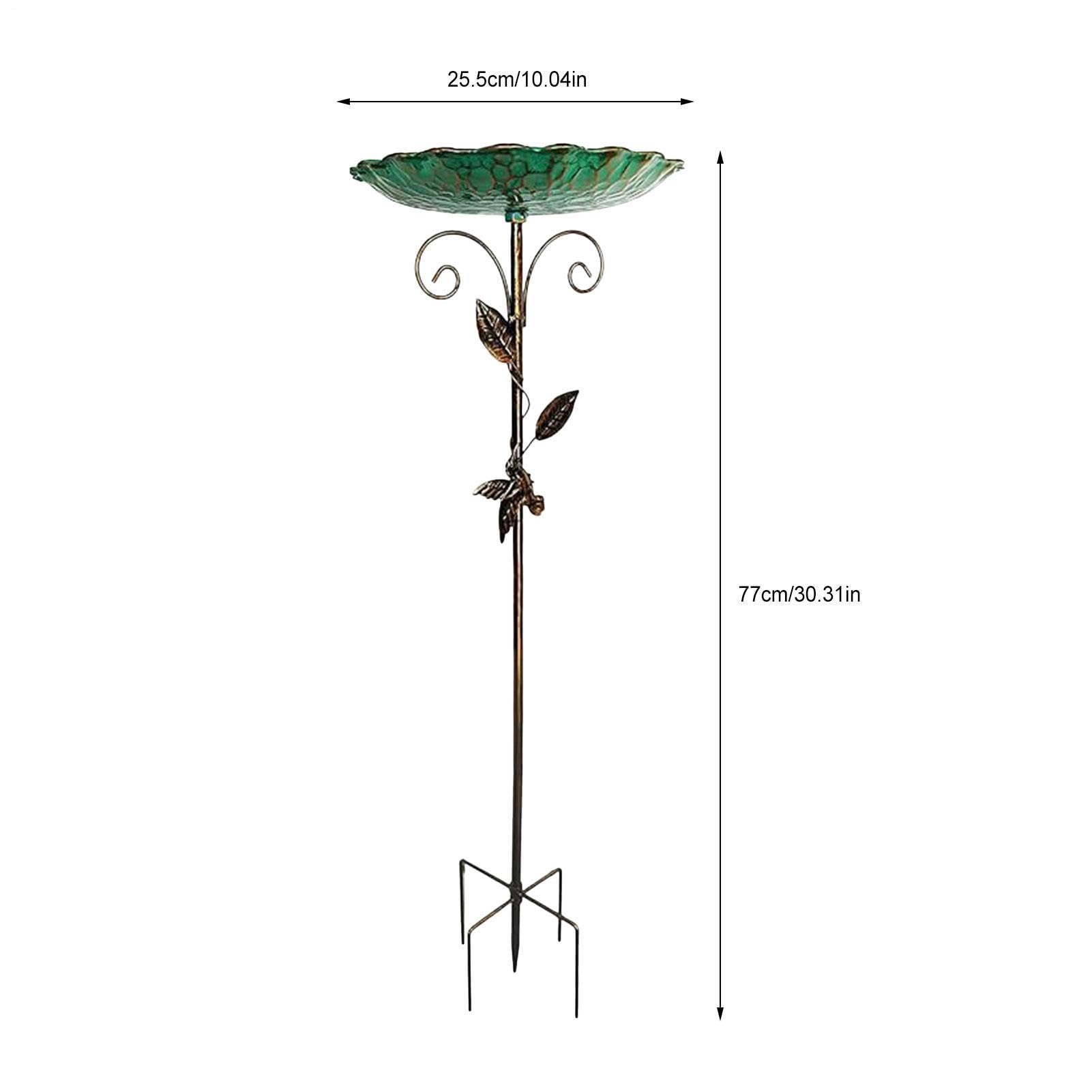 Generisch Bagno per uccelli da esterno – Dispenser di acqua decorativa alto 76,2 cm, abbeveratoio per uccelli con picchetto – per giardino, cortile, terrazza, parco e paesaggio