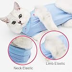 Doton cat recovery suit for male and female surgical post surgery soft cone onesie shirt clothes neuter licking protective diapers outfit cover kitten spay collar(m, blue) 9 51ugz+p89dl. Sl500. Ss150