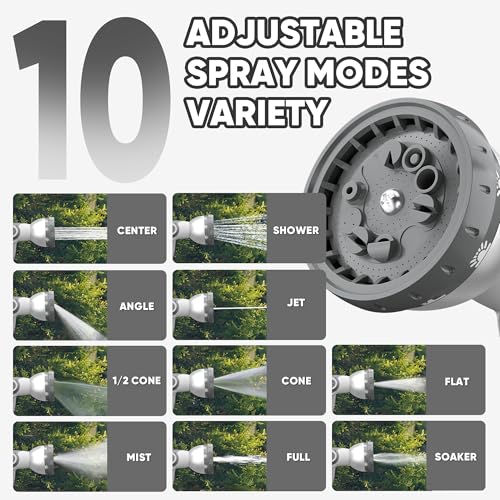 Image of SILVEL Retractable Garden Hose Reel, 1 /2 in x 115ft Wall Mount Heavy Duty Automatic Hose Reel with 10 Pattern Nozzle, Any Length Lock & Slow Return System, 180Swivel Bracket Upgraded UV Resistant