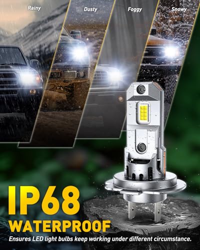 Image of AUXITO H7 Bulbs, 900% h7ll LED Super Bright, Mini Size, Plug N Play, Long Lifespan, 2PCS