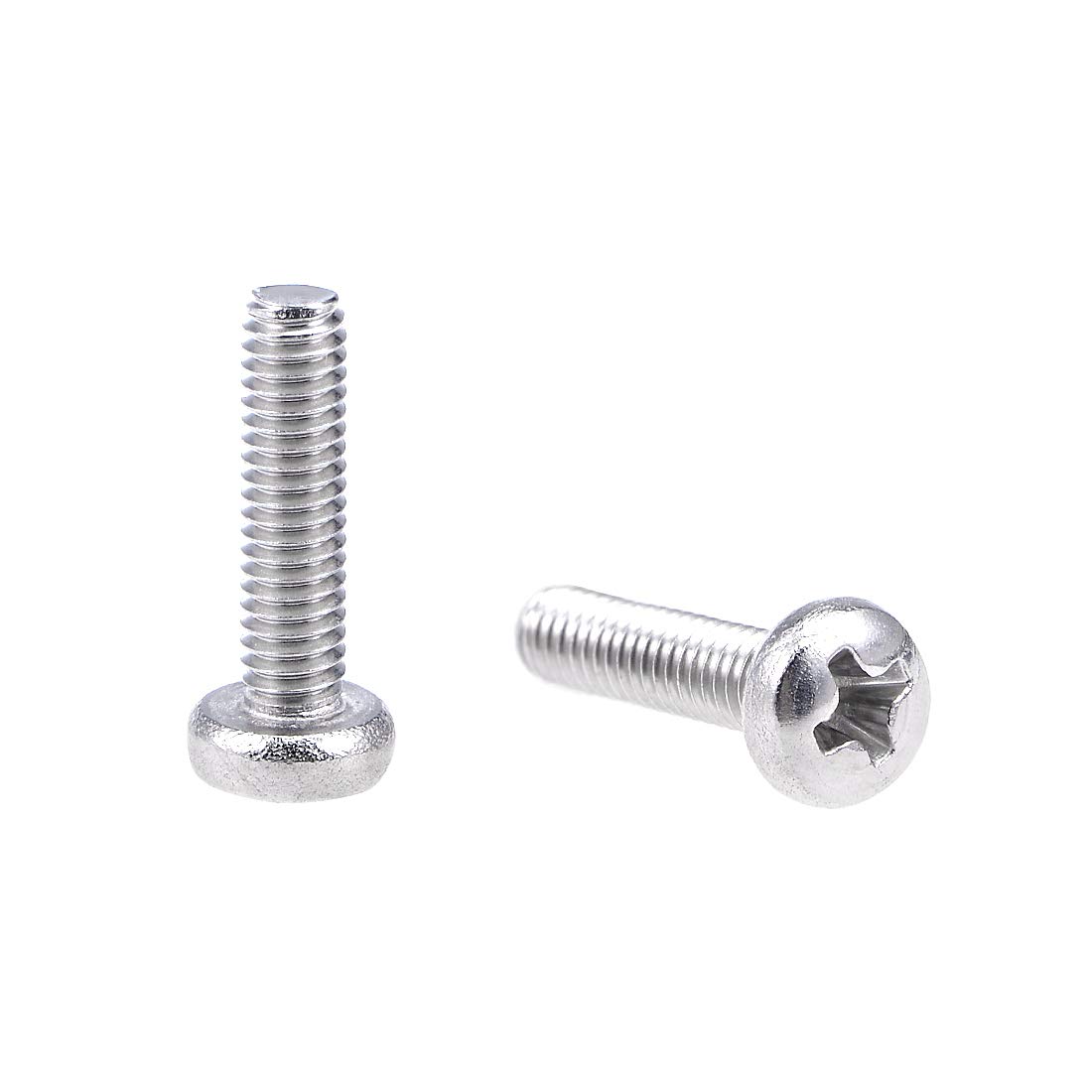 uxcell M2.5x10mm Machine Screws Pan Phillips Cross Head Screw 304 Stainless Steel Fasteners Bolts 100Pcs