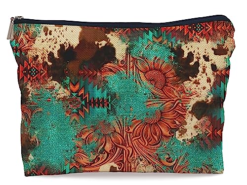 Lacosu Retro Makeup Bag - Western Cosmetic Gifts, Small Western Cosmetic Bag for Purse