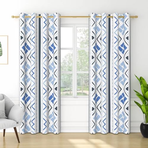 IKDZCM Cortinas Opacas para Sala de Estar, 2 Piezas, para Cocina, Dormitorio, Ventana, Minimalistas, Color Azul Premium, decoración de habitación (Ancho x Alto/2 x 127 x 240 cm)
