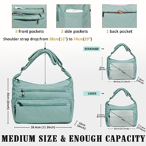 Image of VOLGANIK ROCK RFID Purses for Women Fabric Nylon Multi Pocket Crossbody Bag Ladies Travel Handbag