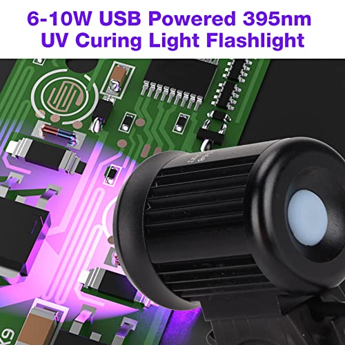 Sorandy 395 Nm UV-LED-Schwarzlicht, 6-10 W USB-betriebenes UV-Härtungslicht, Tragbares Ultraviolett-Schwarzlicht für Harzhärtungs-Handy-Reparaturwerkzeug