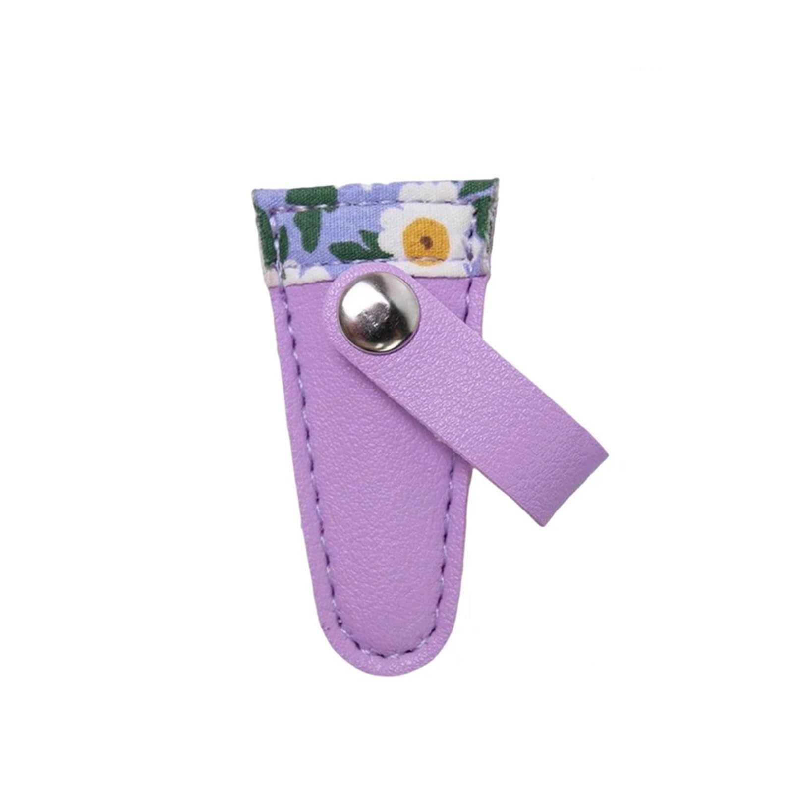 6 Pcs PU Leather Embroidery Scissors Sheath Dead Skin Tweezers Protective Case Cutter Scissors Cover Household Sewing Tools(Purple)