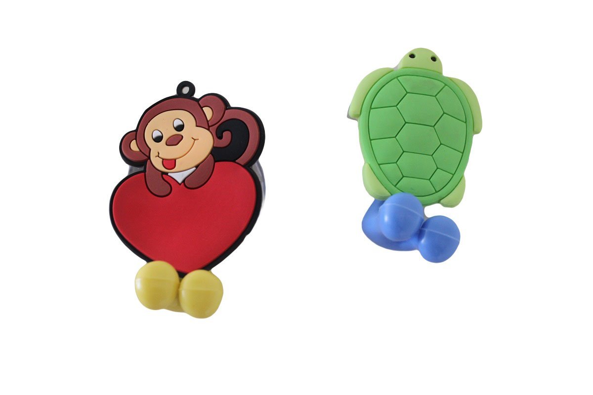 GeekGoodies Toothbrush/Spoon Holder/Wall Hook Organizer - (Set of 2) Monkey/Turtle