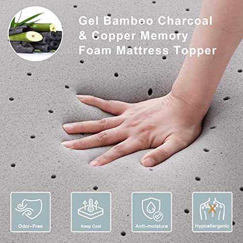 Sleepmax-2-Inch-Mattress-Topper-Queen-Soft-Memory-Foam-Mattress-Topper-Pad-with-Bamboo-Charcoal-and-Copper-Infusion-for-Pressure-Relief-Double-Sides-Foam-Bed-Topper-with-Ventilated-Design