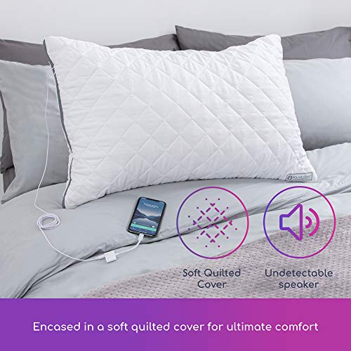 Soundasleep Speaker Pillow - Music Pillow with Built in Speaker - Quilted Cover Singing Pillow with Dual Purpose Adapter - Image 5