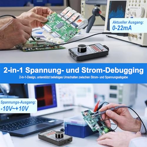 Handheld Digitaler Signalgenerator, 0-10V 0-22mA Einstellbare Spannungsstromsignalgenerator Analoger Simulator, Strom-Spannungs signal generator Stromspannung Analoger für SPS System Debugging