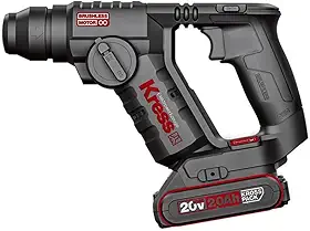 Martelete Perfurador/Rompedor Kress KUC50 20V Brushless | SDS-Plus, 1.7J, 0–5.300 ipm, 2 Baterias 2.0Ah, Mandril com Adaptador, Maleta Plástica | Leve, Compacto e 3 em 1