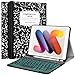 Fintie Keyboard Case for iPad 7th Gen 10.2 Inch 2019, Soft TPU Back Stand Cover with Built-in Pencil Holder, Magnetically Detachable Wireless Bluetooth Keyboard for iPad 10.2", Composition Book Black