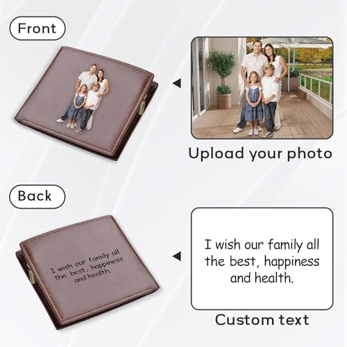 Custom Wallet for Men – Personalized Engraved Leather Wallet for Dad, Boyfriend, Husband – Unique Anniversary, Father's Day, Birthday Gifts for Him3