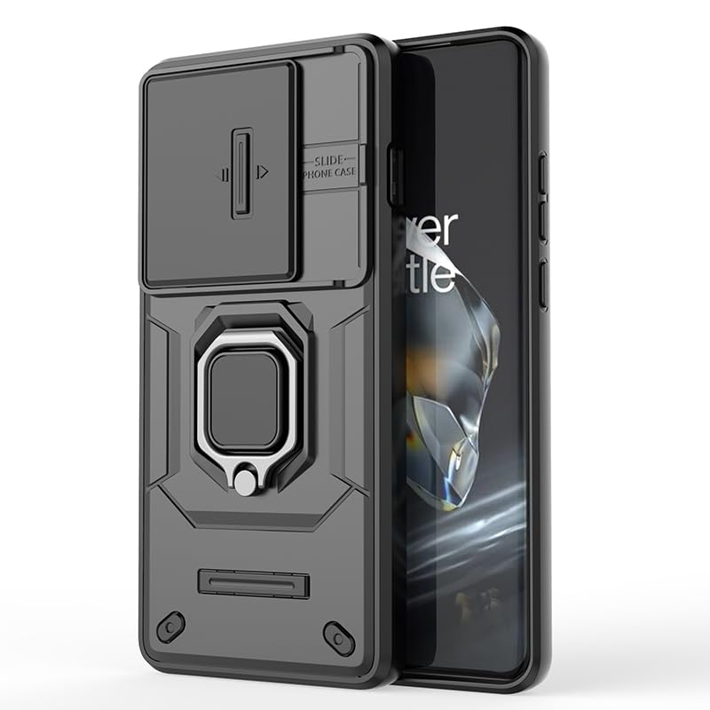 Glaslux OnePlus 12 5G CamShield Pro Case with Slide Camera Protection and 360° Protection Ring Stand Mobile Phone Back Case Cover for OnePlus 12 5G (Black) (B0D8YH6SFR) Amazon Price History, Amazon Price Tracker