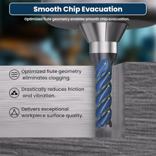 Image of Carbide Square End Mill - 4 Flute - 5 /64 inch-4T (5 Piece, 5 /64 inch) - for Milling Alloy Steels, Hardened Steel, Metal & More - Mill Bits Sets for DIYers & Professionals by LU&MN