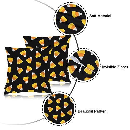 Swono PILL-SET2-KY308WSJ Throw Pillow Covers Candy Corn, Halloween Candy Corns Sweet Triangle Accent Cushion Covers Decorative Pillowcase thumb #6