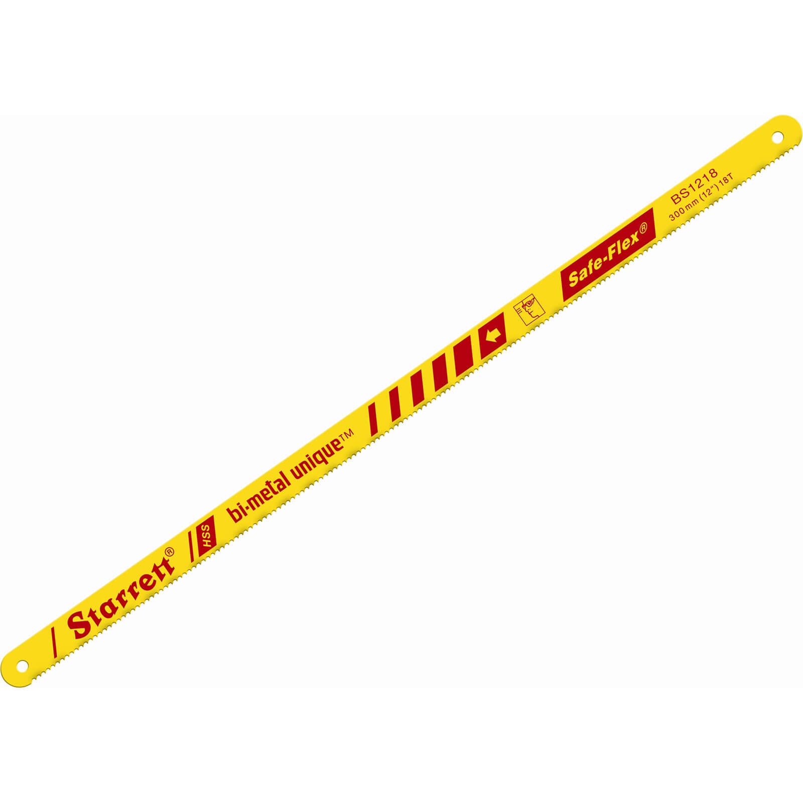 Starrett Bi-Metal Hacksaw Blades, KBS1218-2 Unique Safe-Flex HSS Hand Saw 300mm 18 TPI Cutting Edge, For Non-ferrous Metals