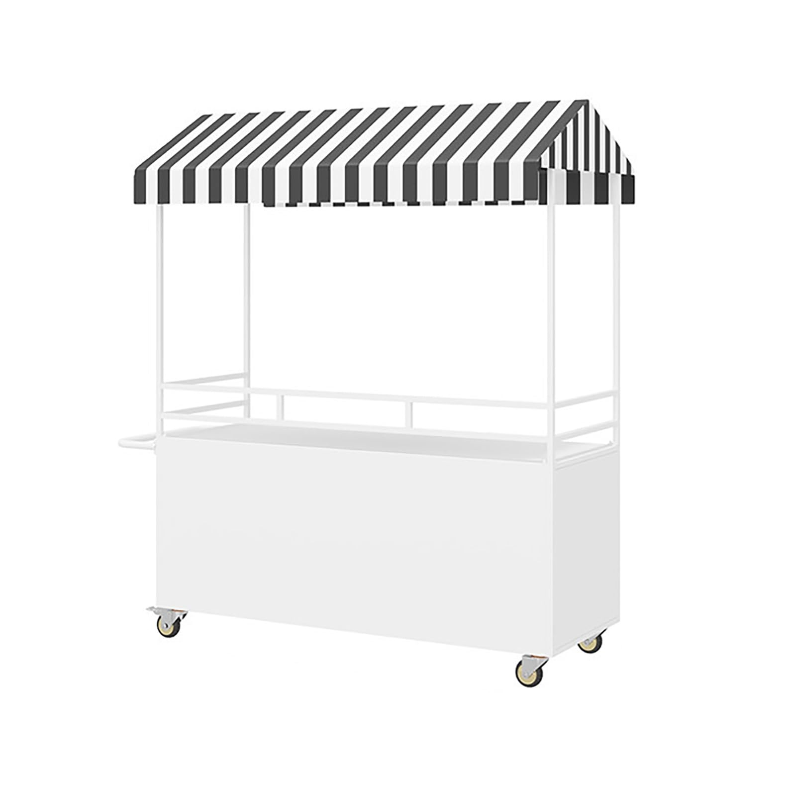 Móvil de Venta Ambulante de Comida Quiosco de Comida Concesionaria con Toldo con Ruedas Freno para la Venta de Frutas Verduras y Bebidas.(Wit,160x60x210cm)