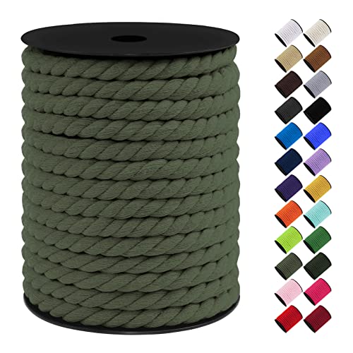 LEREATI 10mm Macrame Cord, 75 Feet Thick Macrame Rope Yarn Natural Cotton Cord Macrame String