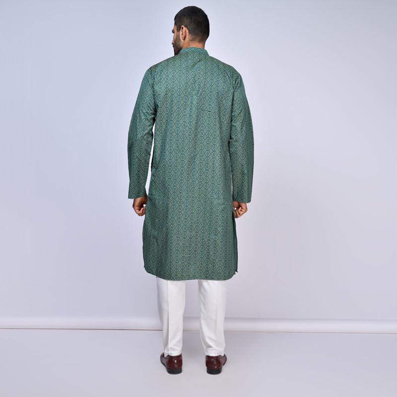 Image of BELLAZO Men's Premium Cotton Printed Regular Kurta | Stylish Kurta for Weddings /Festivals