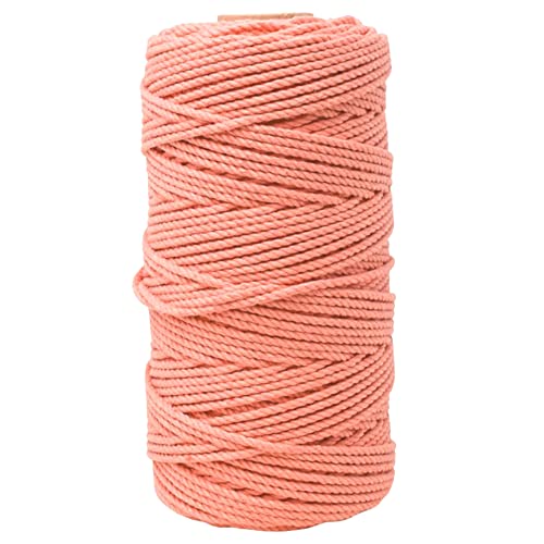 Image of ecofynd 50 Meters Peach Colour Cotton Cord, Colour Dori for Wall Hanging Plant Hanging Craft Making, Natural Thread Rope for Handmade Plant Hanger (Cord-PEH)