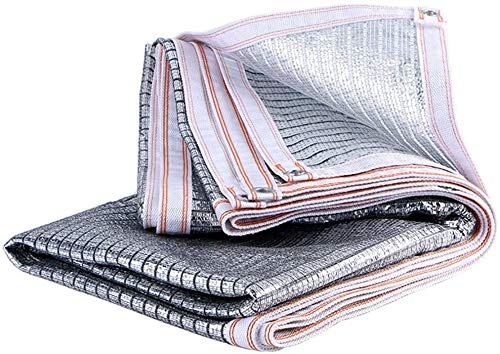 Invernadero malla de sombreo 75% Aluminet pantalla de tela con el borde de refuerzo y los ojales del papel de aluminio protector solar Reflect Red Por Pergola Césped Coches perrera (Tamaño: 3m x 4m)