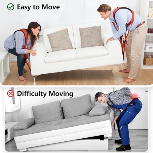 KEDSUM Moving Straps, 2-Person Lifting & Moving System, Anti-Slip Adjustable Lifting Straps Moving for Furniture, Appliances, Mattresses, Heavy, Bulky Objects Up to 800lbs(with Back Support) by KEDSUM - Image 8
