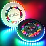 TOSY Flying Disc - 108 RGB Multicolor LEDs, Super Bright, Smart Modes, Christmas Stocking Stuffers Gift, Camping Toy for Kid/Teen/Adult, Auto Light Up, Rechargeable, Waterproof, 2-Pack