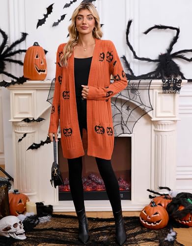 Image of Alsol Lamesa Women's Long Sleeve Cute Cardigan Sweaters V Neck Open Front Ribbed Knit Heart Sweater Coat