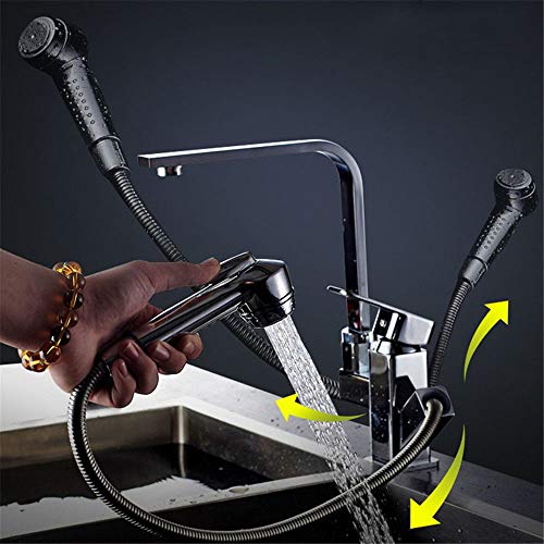 Mitigeur de cuisine extractible en cuivre chrome pour eau chaude et froide - 4