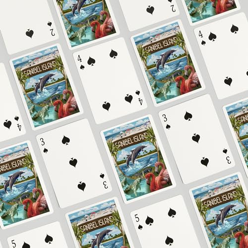 Baraja de cartas Póker Sanibel Island Florida 52 piezas miniatura 4