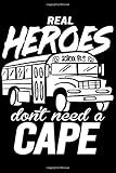  Schoolbus Driver - Real Heroes don\'t need a Cape - Notebook: Notebook or Diary with Dot-Grid 120 Pages 6x9 Inches