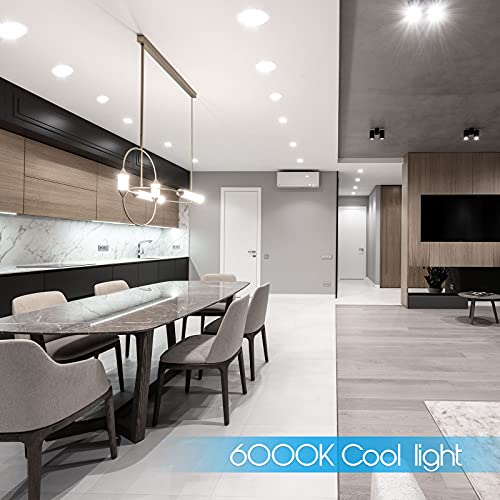 Esbaybulbs 7 Inch Ultra-Thin Led Recessed Ceiling Light With Junction Box, 6000K Cool Light 18W Led Panel Light Can Light Downlight 1500Lm High Brightness Easy Installation 6 Pack #TOP3