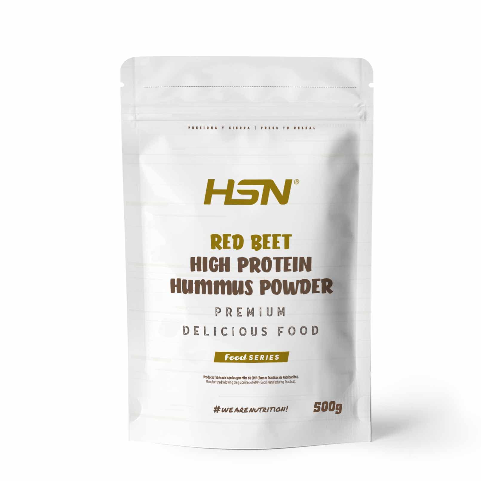 Hummus en Polvo de HSN | Hummus de Garbanzo y Remolacha Roja 500 g = 17 Tomas por Envase de Hummus Proteico (ALTO en proteínas) | No necesita Refrigeración | No-GMO, Vegano, Sin Gluten