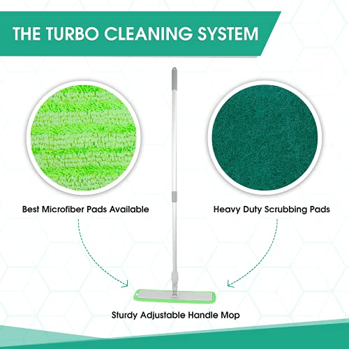 Turbo Mops Scrub Mop Pads - Pack Of 5 Washable, 18-Inch, Scouring And Scrubbing Replacement Attachments - Compatible With Bona, Rubbermaid And Libman Microfiber Mops #TOP5