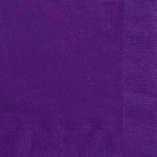 50 Serviettes en Papier Violettes 33 x 33 cm - Violet - Taille Unique