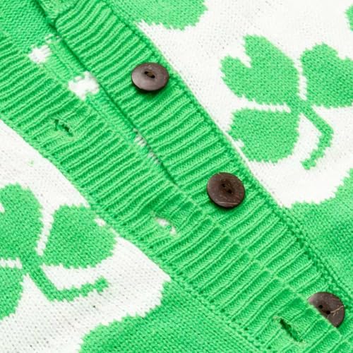 Image of Women's Funny Fall Winter Animal Floral Christmas Tree Long Sleeve Button Knit Cardigan Sweater
