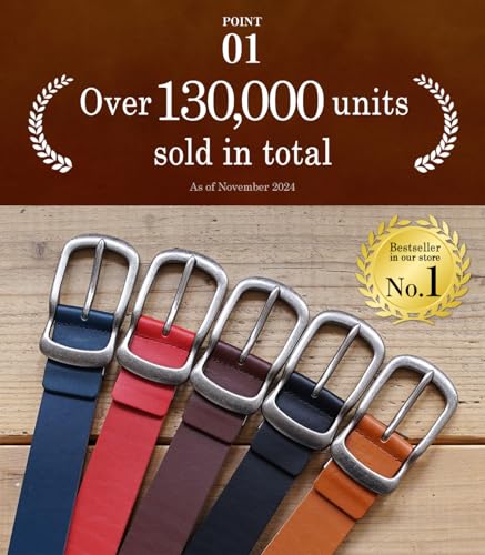 Japanese Leather Belt | Made in Japan | Unisex Casual | for Men for Women | Full Grain | 38mm(1.5")2