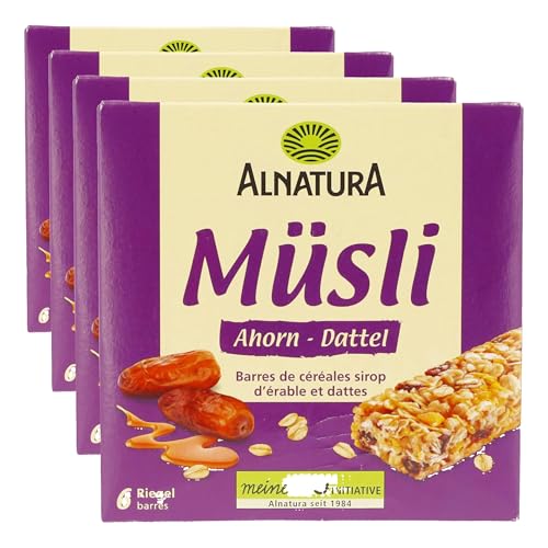 Alnatura Bio Ahorn-Dattel Müsli-Riegel, 150g (Packung mit 4)
